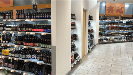 Regeringsgatan Systembolaget beer section (small detail)