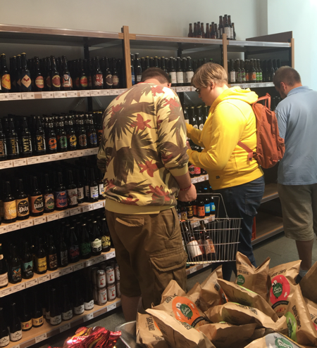 The shelves of Pien in Helsinki