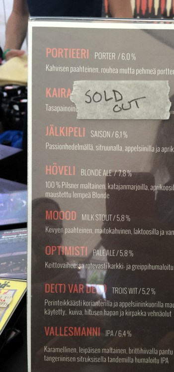 Maistila menu, SOPP 2016
